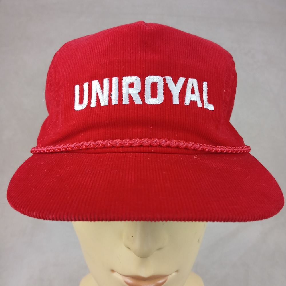 VTG Uniroyal Golfer Rope Trucker Cap‎ Corduroy Automotive Logo